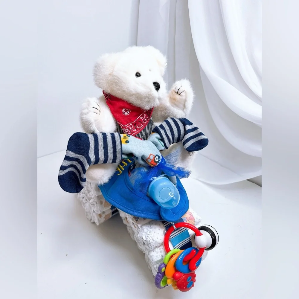 Motorcycle Diaper Cake, Baby Shower Gift